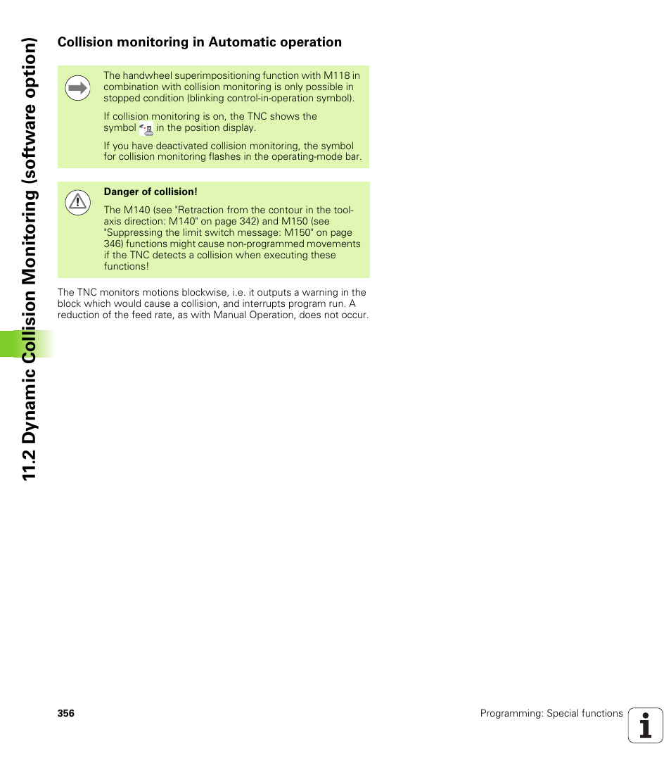 Collision monitoring in automatic operation | HEIDENHAIN iTNC 530 (60642x-03) ISO programming User Manual | Page 356 / 656