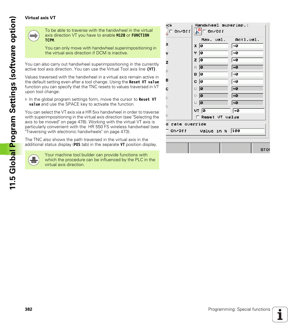5 global pr ogr a m set tings (sof tw ar e option) | HEIDENHAIN iTNC 530 (60642x-03) ISO programming User Manual | Page 382 / 656