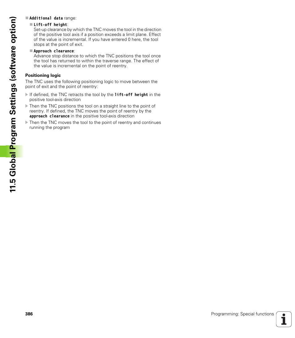 5 global pr ogr a m set tings (sof tw ar e option) | HEIDENHAIN iTNC 530 (60642x-03) ISO programming User Manual | Page 386 / 656