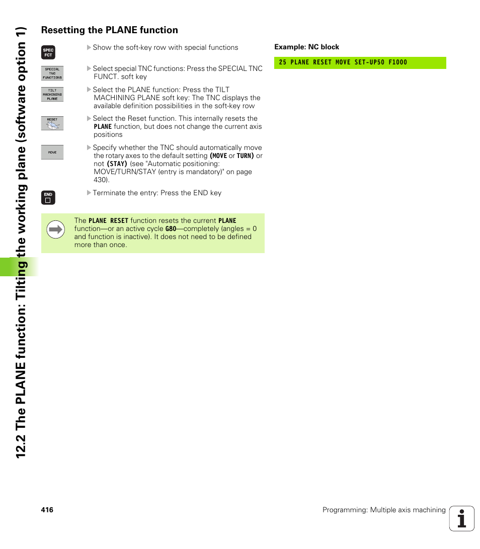 Resetting the plane function | HEIDENHAIN iTNC 530 (60642x-03) ISO programming User Manual | Page 416 / 656