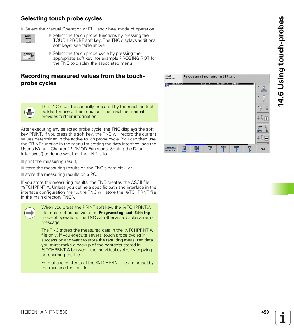 Selecting touch probe cycles, 6 using t o uc h-pr obes | HEIDENHAIN iTNC 530 (60642x-03) ISO programming User Manual | Page 499 / 656