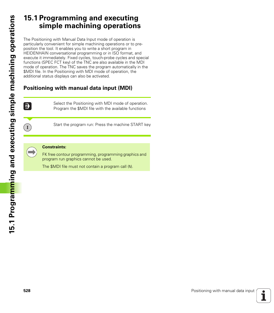 Positioning with manual data input (mdi) | HEIDENHAIN iTNC 530 (60642x-03) ISO programming User Manual | Page 528 / 656