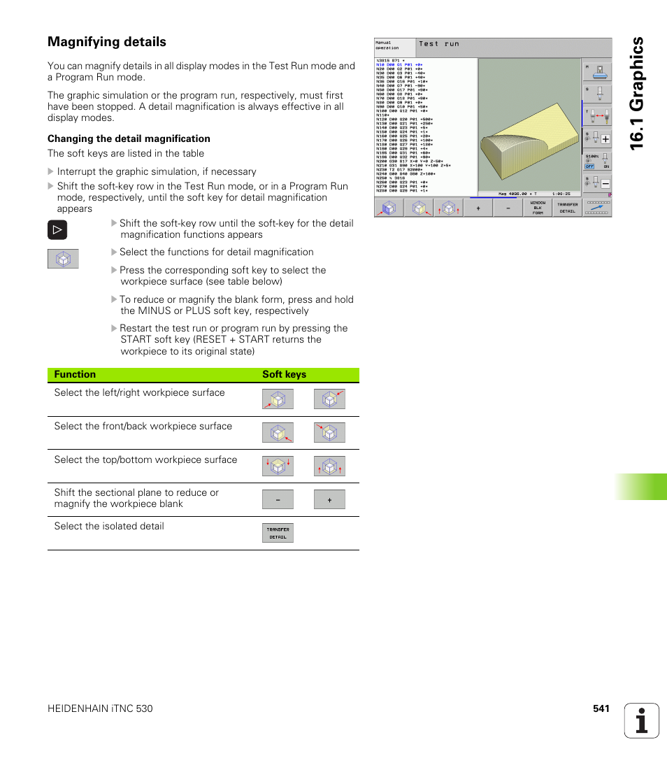 Magnifying details, 1 gr aphics | HEIDENHAIN iTNC 530 (60642x-03) ISO programming User Manual | Page 541 / 656