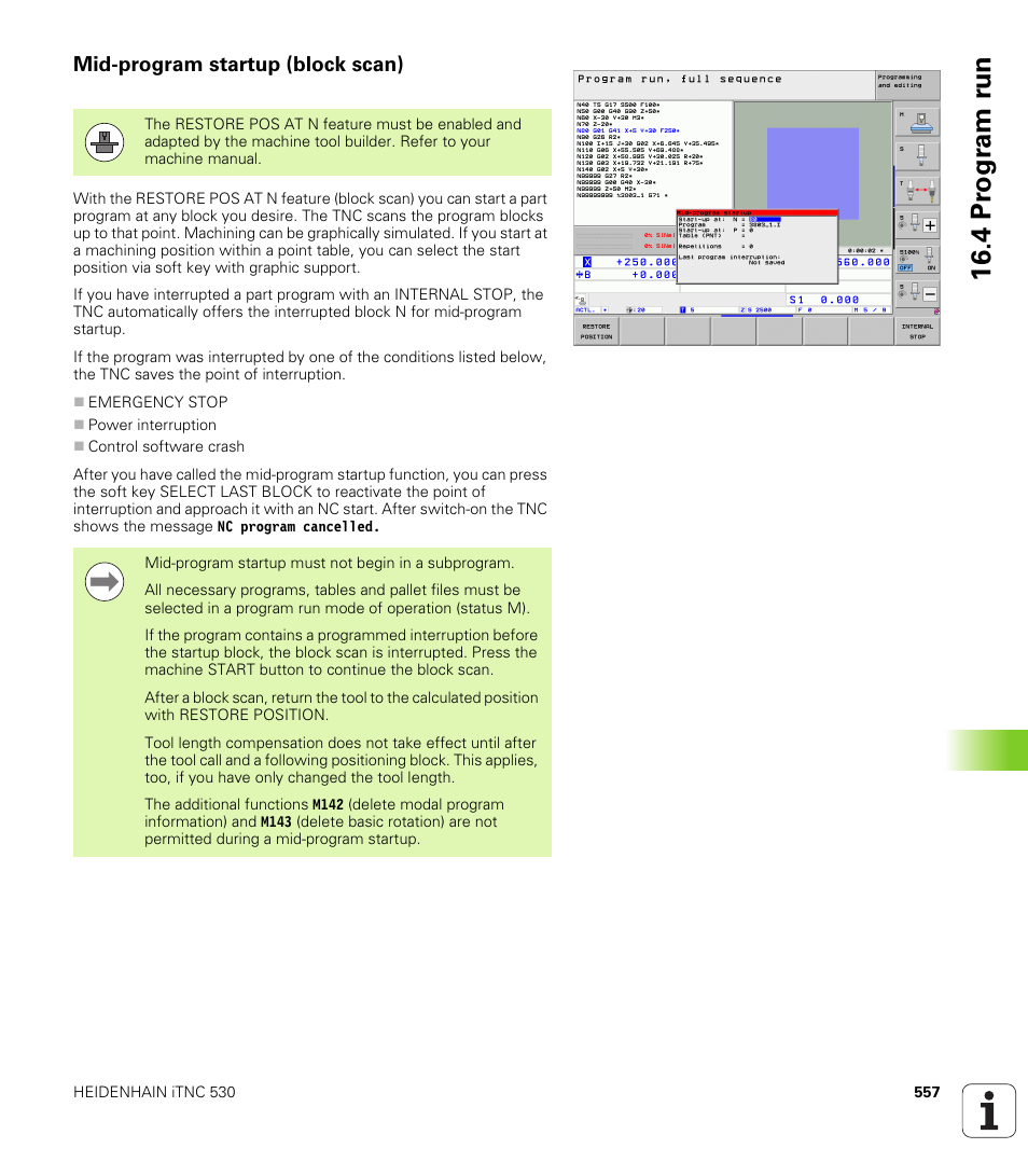 Mid-program startup (block scan), 4 pr ogr am r u n | HEIDENHAIN iTNC 530 (60642x-03) ISO programming User Manual | Page 557 / 656