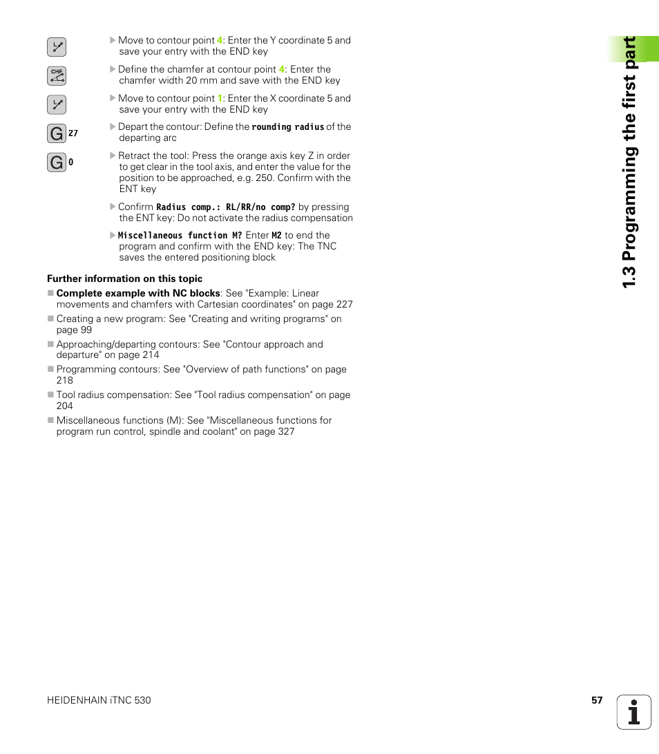 3 pr ogr amming the first par t | HEIDENHAIN iTNC 530 (60642x-03) ISO programming User Manual | Page 57 / 656