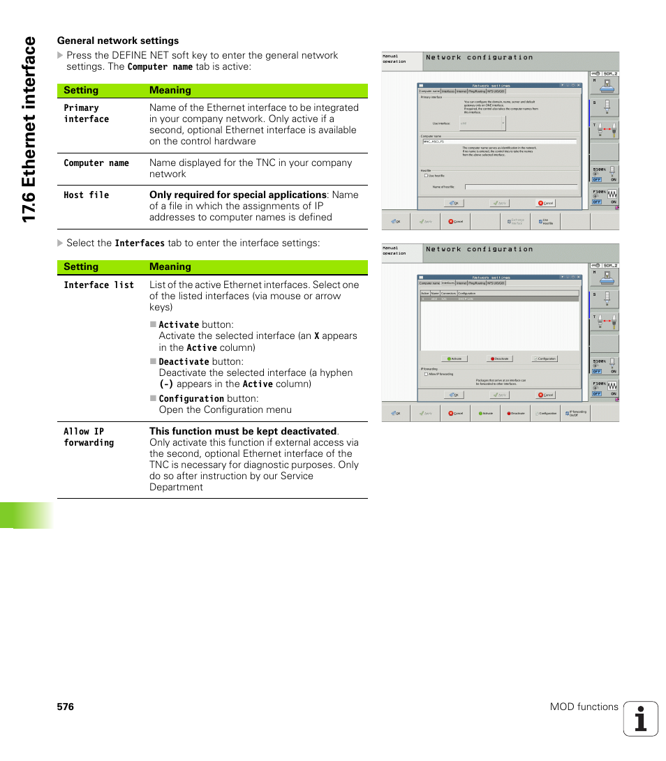 6 ether n et int e rf ace | HEIDENHAIN iTNC 530 (60642x-03) ISO programming User Manual | Page 576 / 656