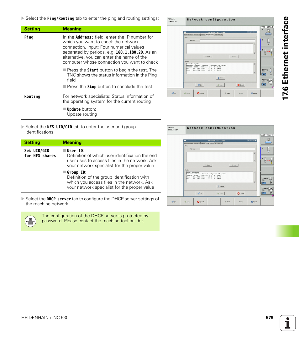 6 ether n et int e rf ace | HEIDENHAIN iTNC 530 (60642x-03) ISO programming User Manual | Page 579 / 656