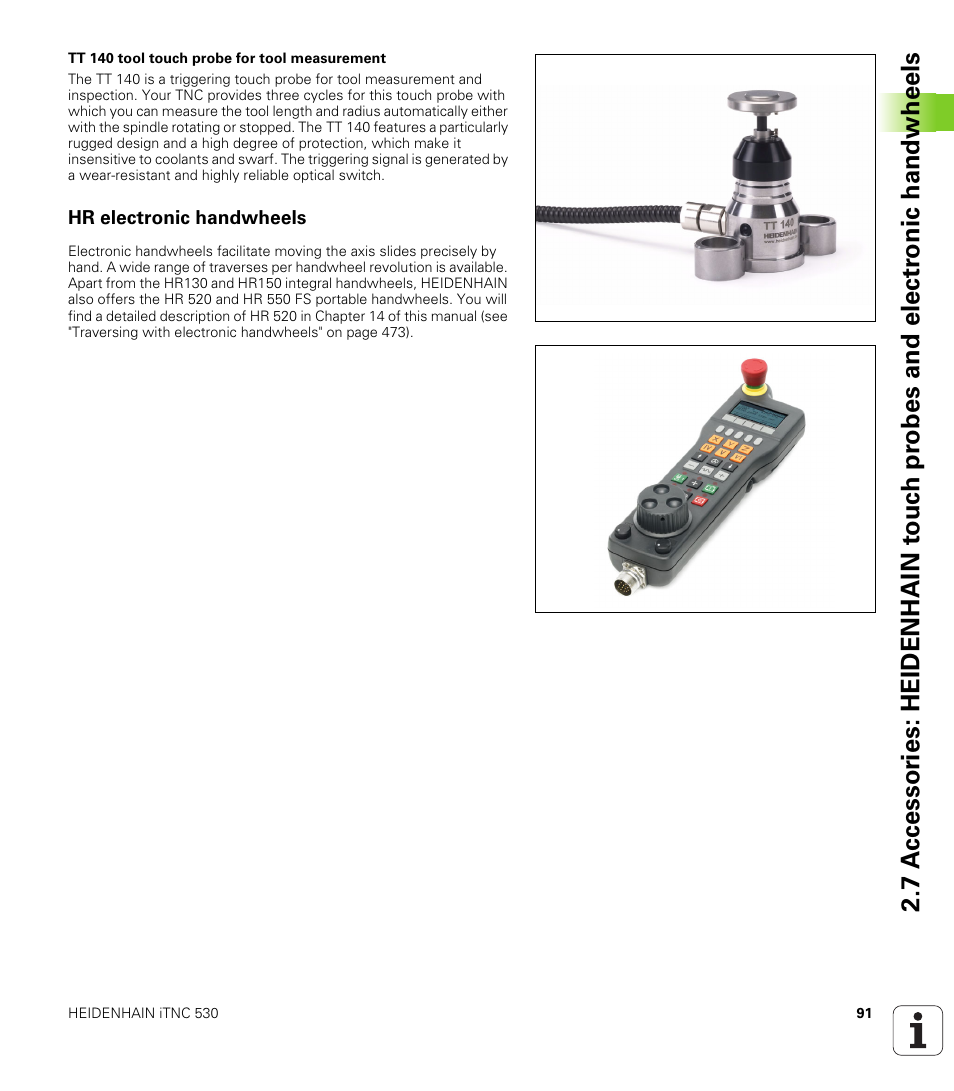 Hr electronic handwheels | HEIDENHAIN iTNC 530 (60642x-03) ISO programming User Manual | Page 91 / 656
