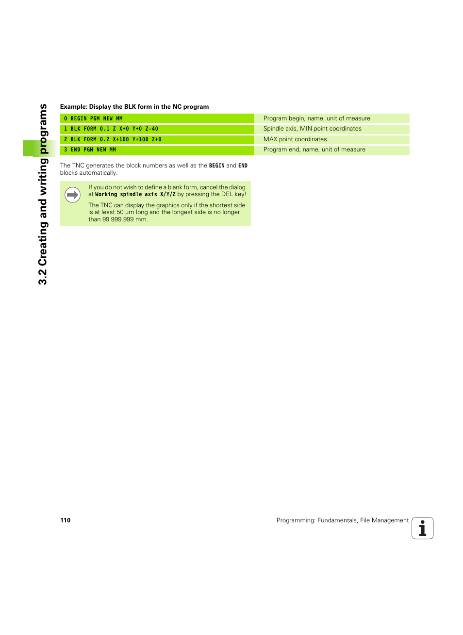 2 cr eating and wr iting pr ogr a ms | HEIDENHAIN iTNC 530 (60642x-04) User Manual | Page 110 / 747