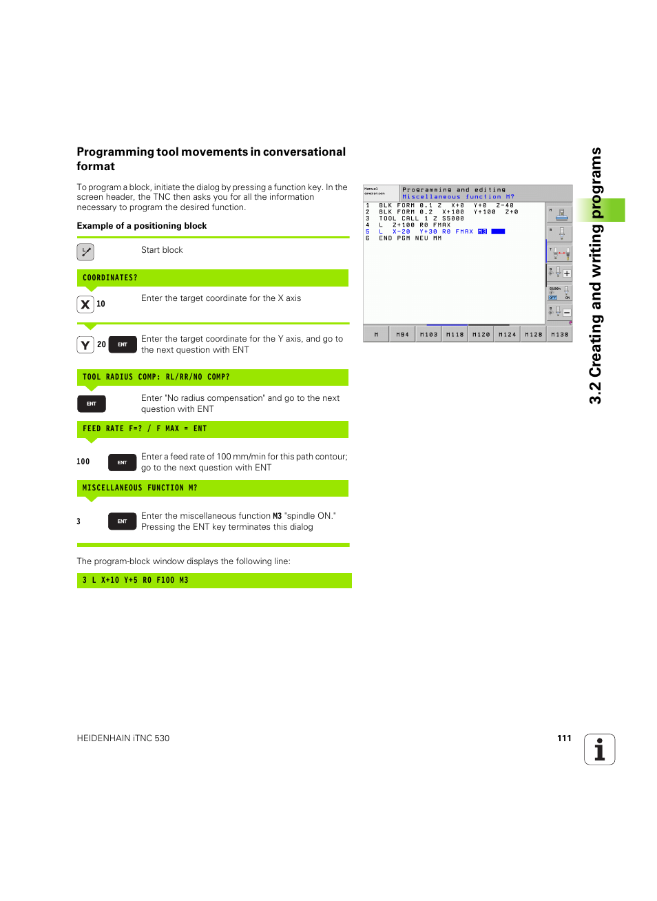 2 cr eating and wr iting pr ogr a ms | HEIDENHAIN iTNC 530 (60642x-04) User Manual | Page 111 / 747