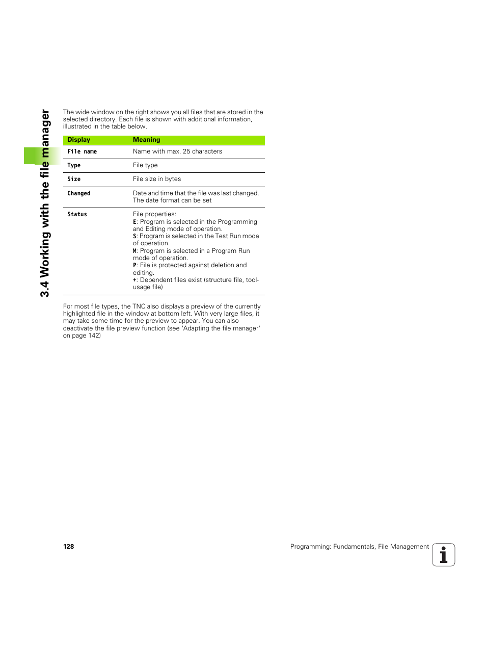 4 w o rk ing with the file manag e r | HEIDENHAIN iTNC 530 (60642x-04) User Manual | Page 128 / 747