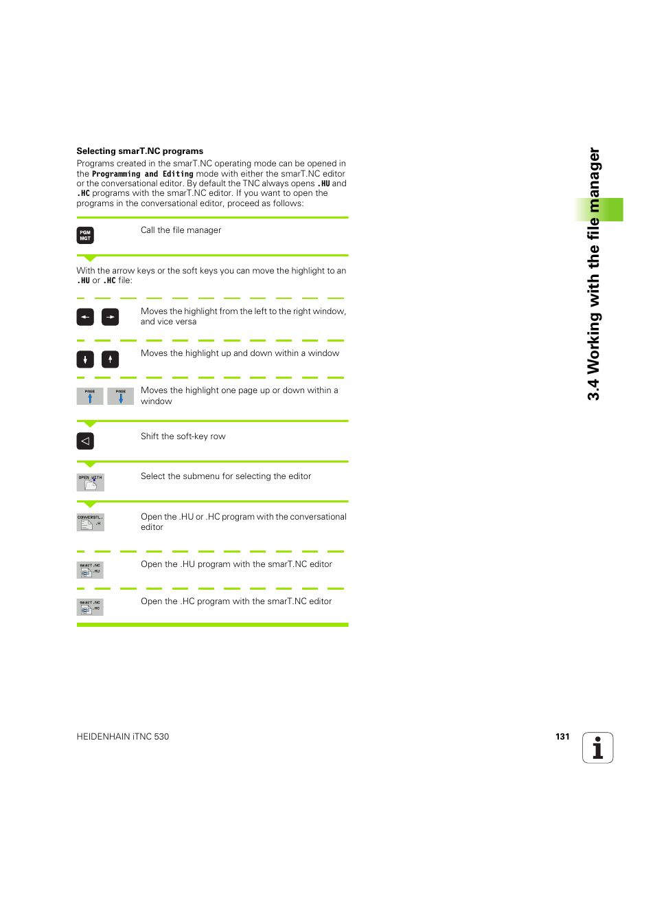 4 w o rk ing with the file manag e r | HEIDENHAIN iTNC 530 (60642x-04) User Manual | Page 131 / 747