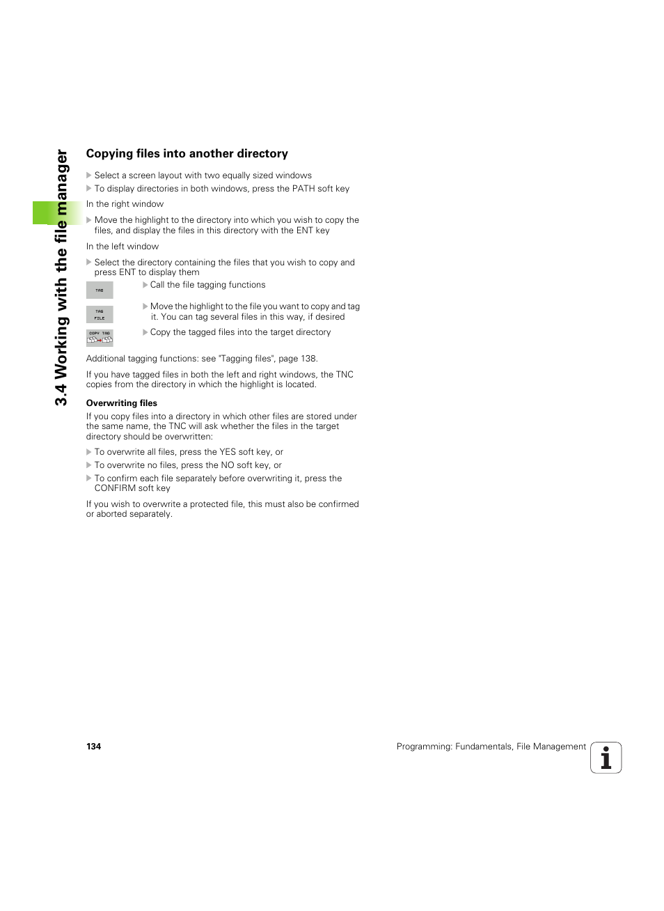 Copying files into another directory, 4 w o rk ing with the file manag e r | HEIDENHAIN iTNC 530 (60642x-04) User Manual | Page 134 / 747