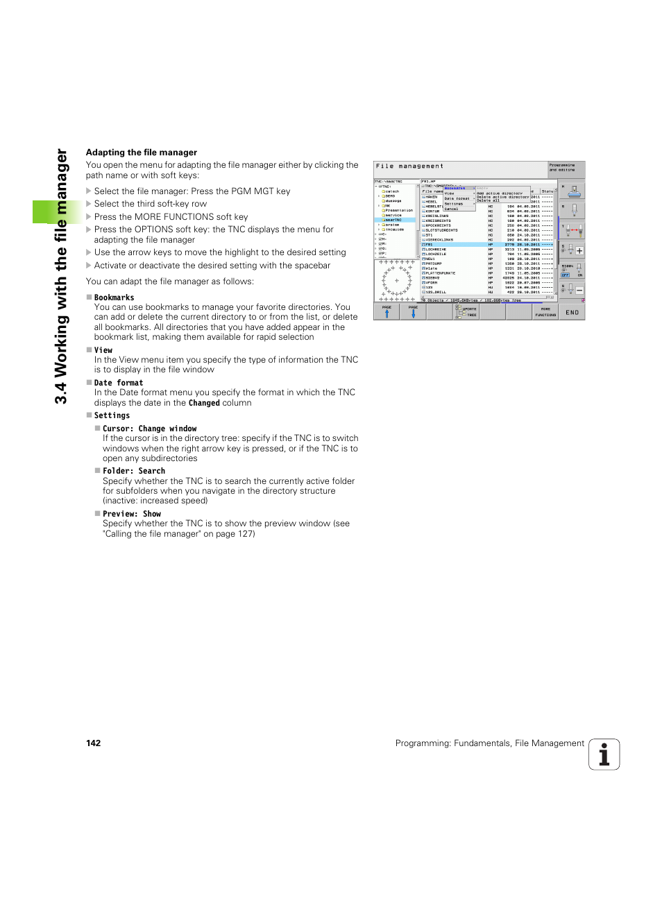 4 w o rk ing with the file manag e r | HEIDENHAIN iTNC 530 (60642x-04) User Manual | Page 142 / 747