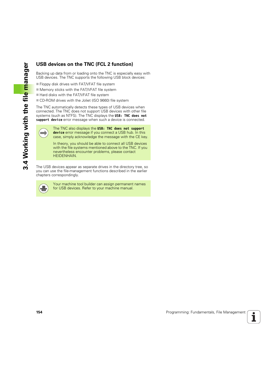 Usb devices on the tnc (fcl 2 function), See also "usb devices on the tnc (fcl 2, 4 w o rk ing with the file manag e r | HEIDENHAIN iTNC 530 (60642x-04) User Manual | Page 154 / 747