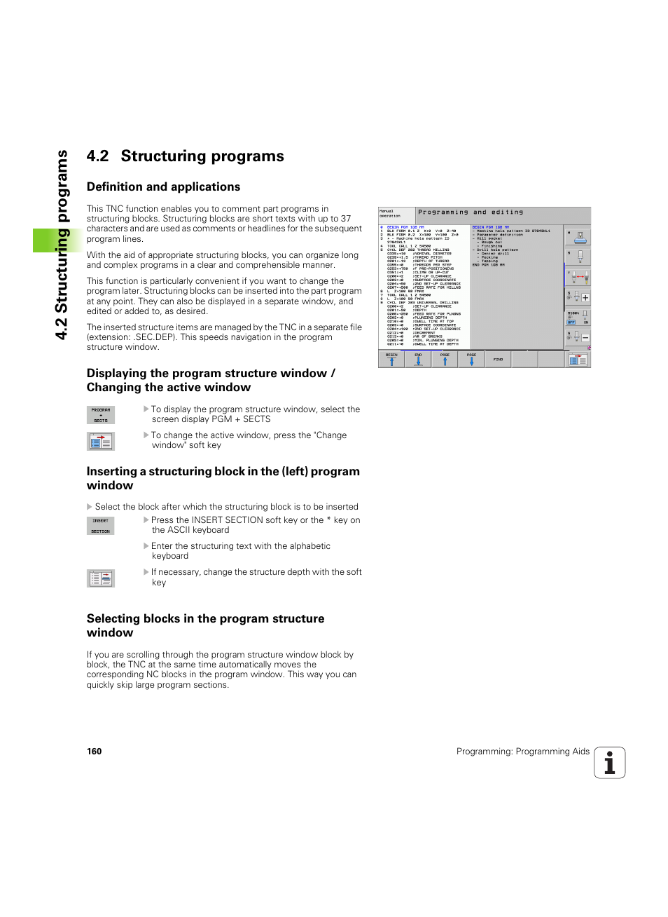 2 structuring programs, Definition and applications, Selecting blocks in the program structure window | HEIDENHAIN iTNC 530 (60642x-04) User Manual | Page 160 / 747