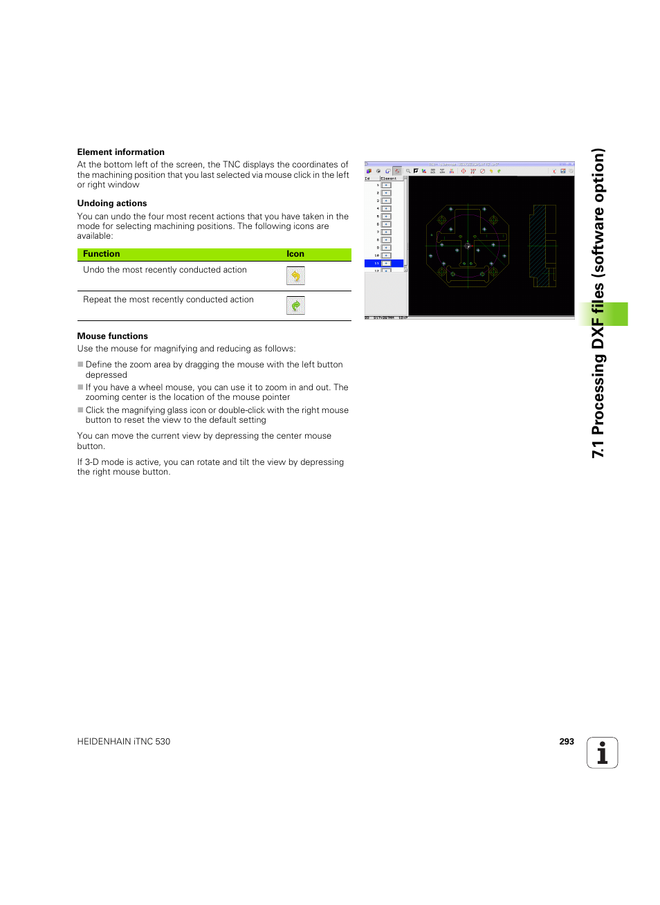 1 pr ocessing dxf files (sof tw ar e option) | HEIDENHAIN iTNC 530 (60642x-04) User Manual | Page 293 / 747