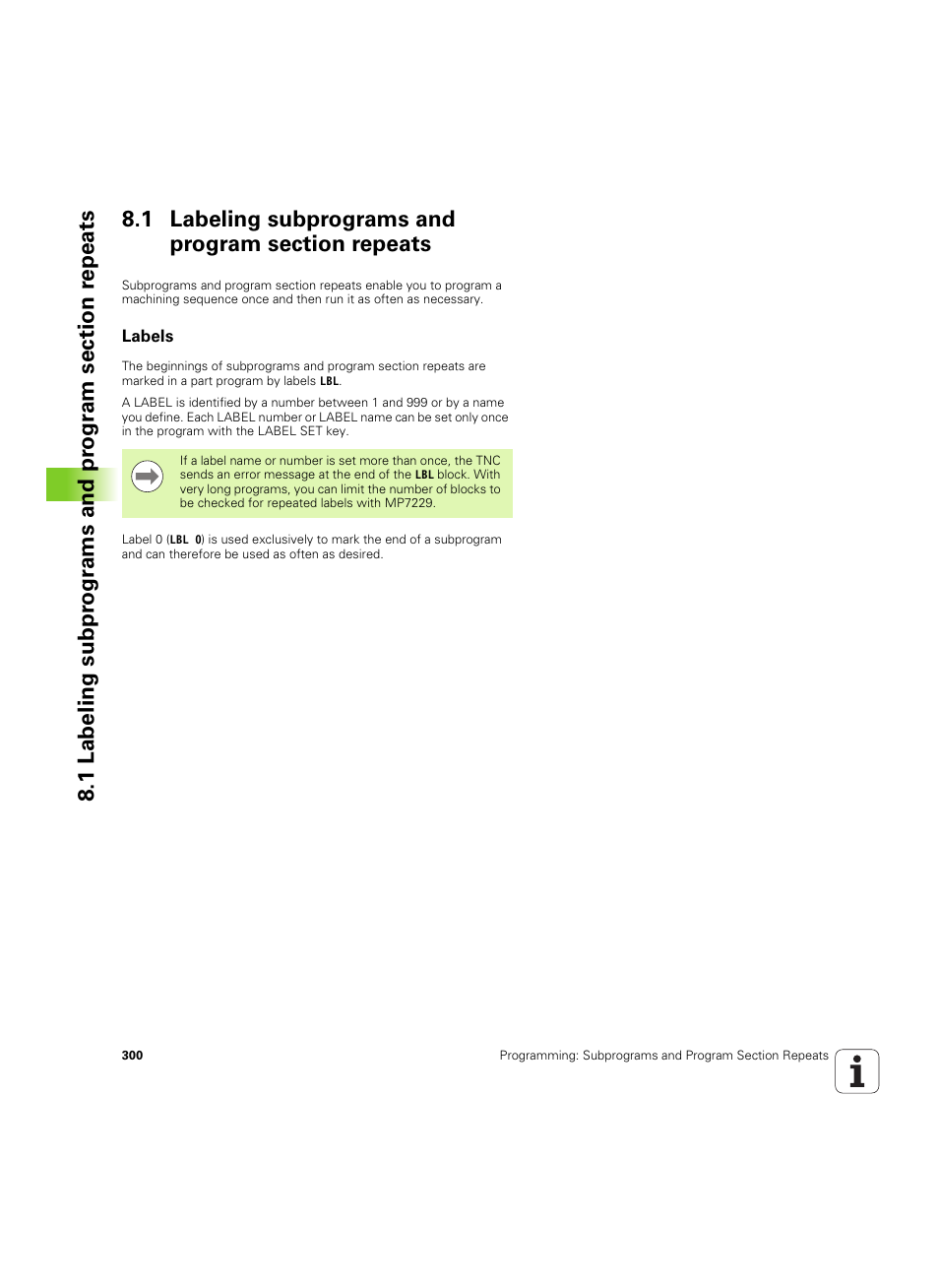 1 labeling subprograms and program section repeats, Labels | HEIDENHAIN iTNC 530 (60642x-04) User Manual | Page 300 / 747