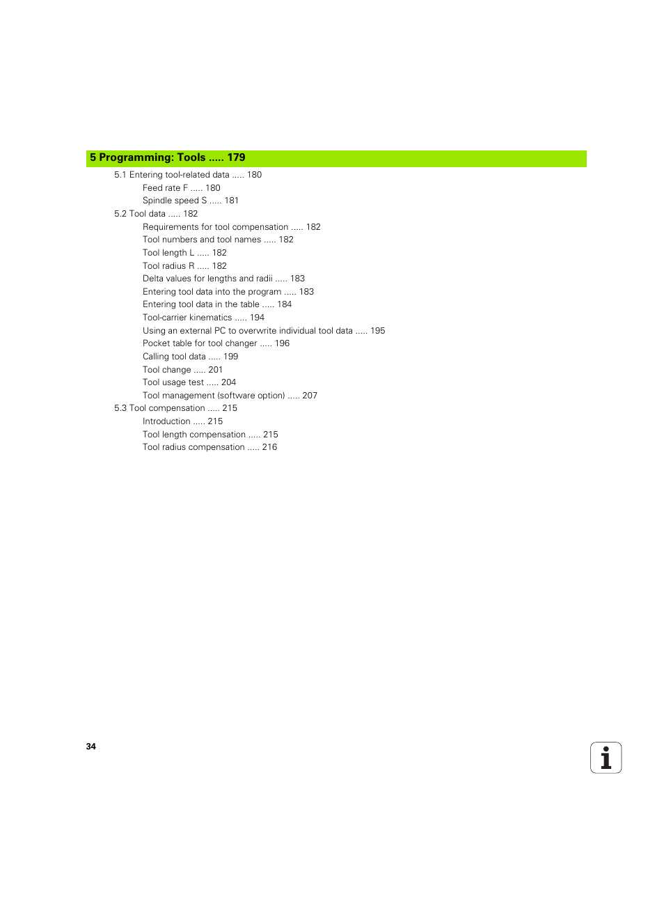 5 programming: tools | HEIDENHAIN iTNC 530 (60642x-04) User Manual | Page 34 / 747