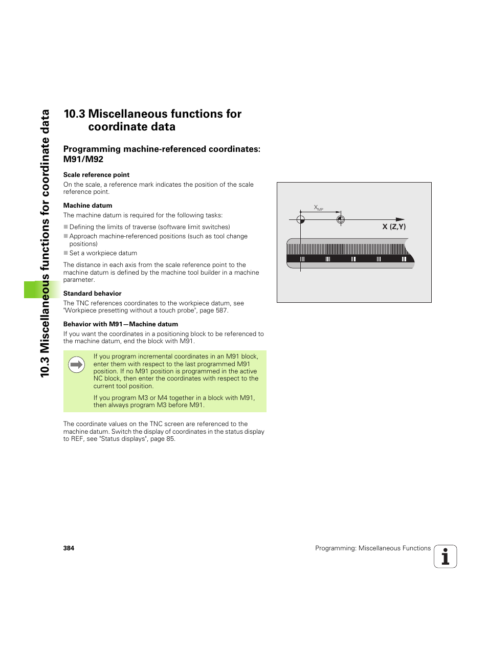 3 miscellaneous functions for coordinate data | HEIDENHAIN iTNC 530 (60642x-04) User Manual | Page 384 / 747