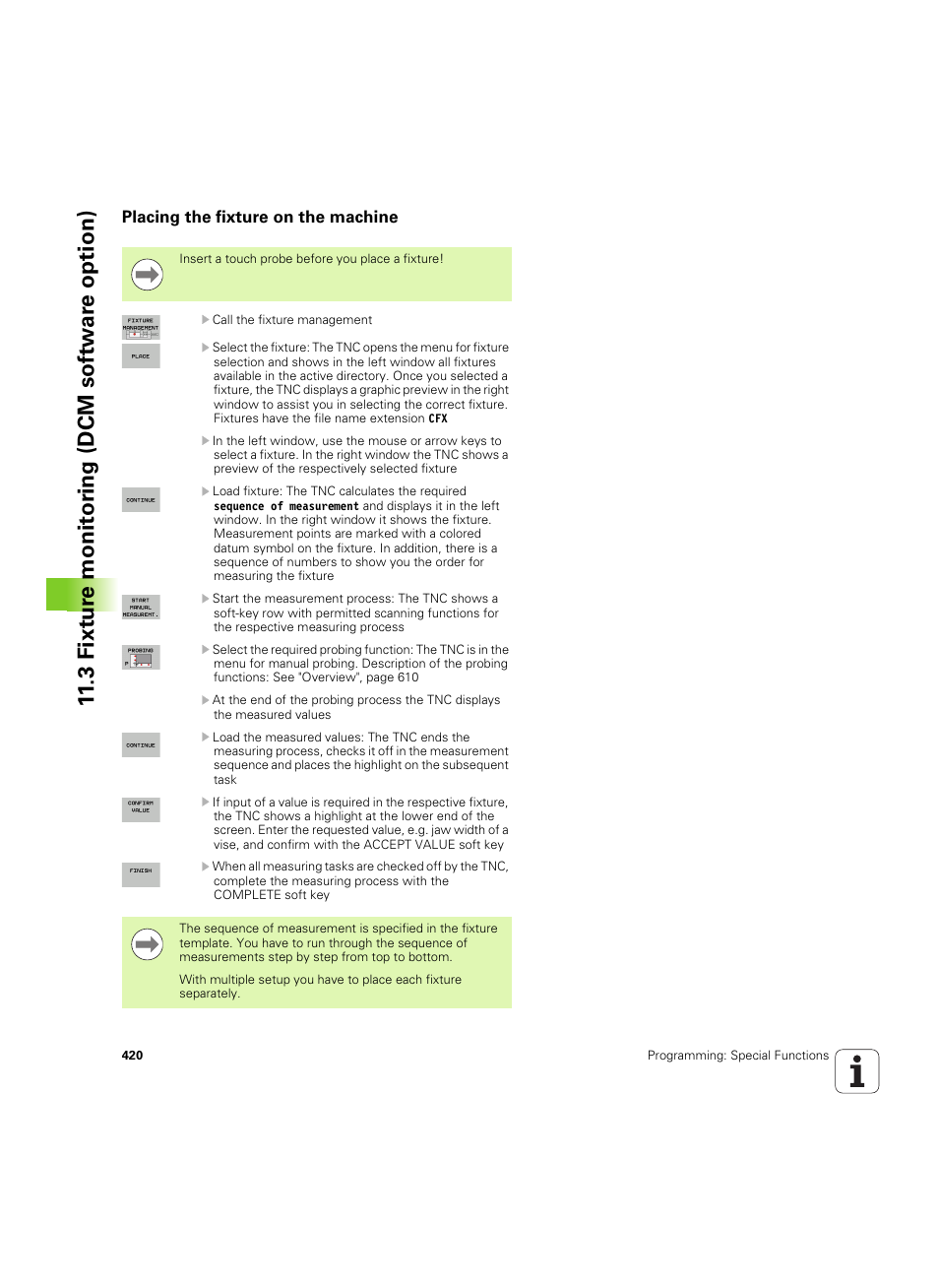 Placing the fixture on the machine, 3 fixt ur e monit o ri ng (dcm sof tw a re option) | HEIDENHAIN iTNC 530 (60642x-04) User Manual | Page 420 / 747