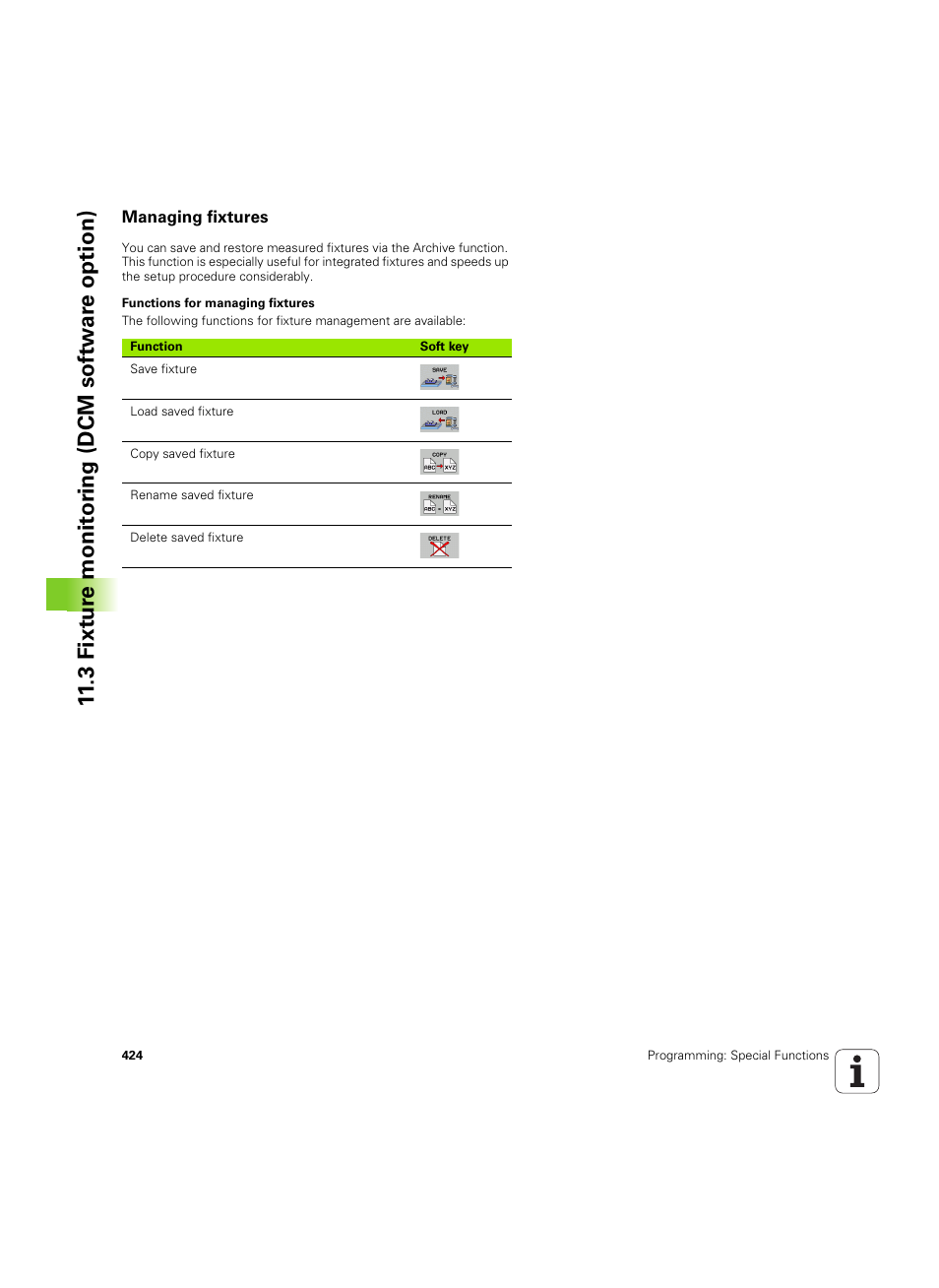 Managing fixtures, 3 fixt ur e monit o ri ng (dcm sof tw a re option) | HEIDENHAIN iTNC 530 (60642x-04) User Manual | Page 424 / 747