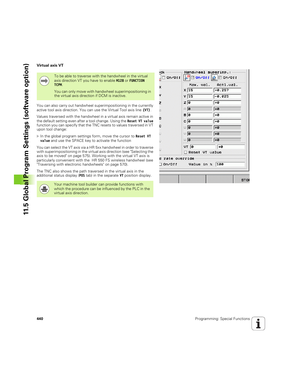 5 global pr ogr am set tings (sof tw ar e option) | HEIDENHAIN iTNC 530 (60642x-04) User Manual | Page 440 / 747