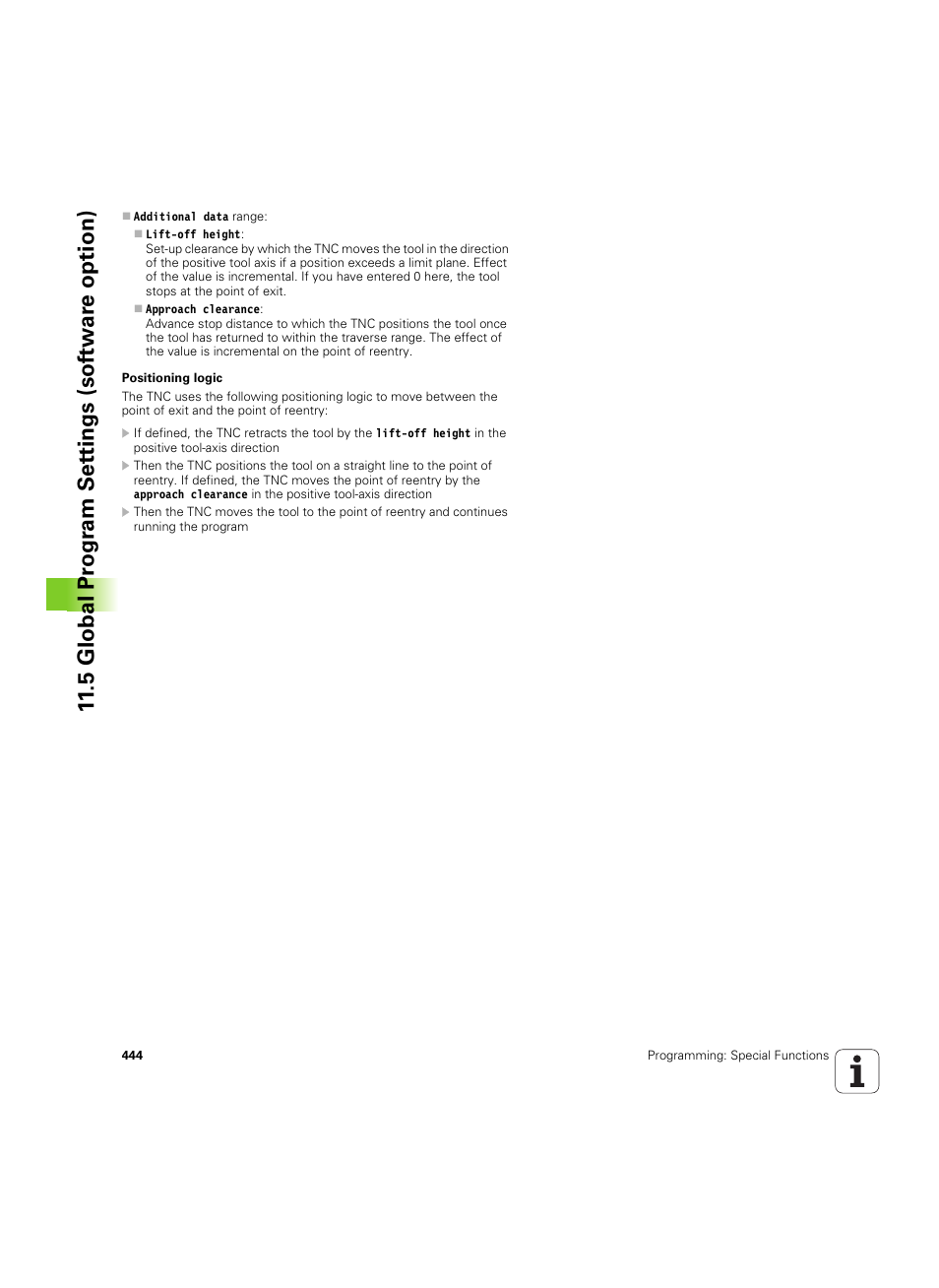 5 global pr ogr am set tings (sof tw ar e option) | HEIDENHAIN iTNC 530 (60642x-04) User Manual | Page 444 / 747