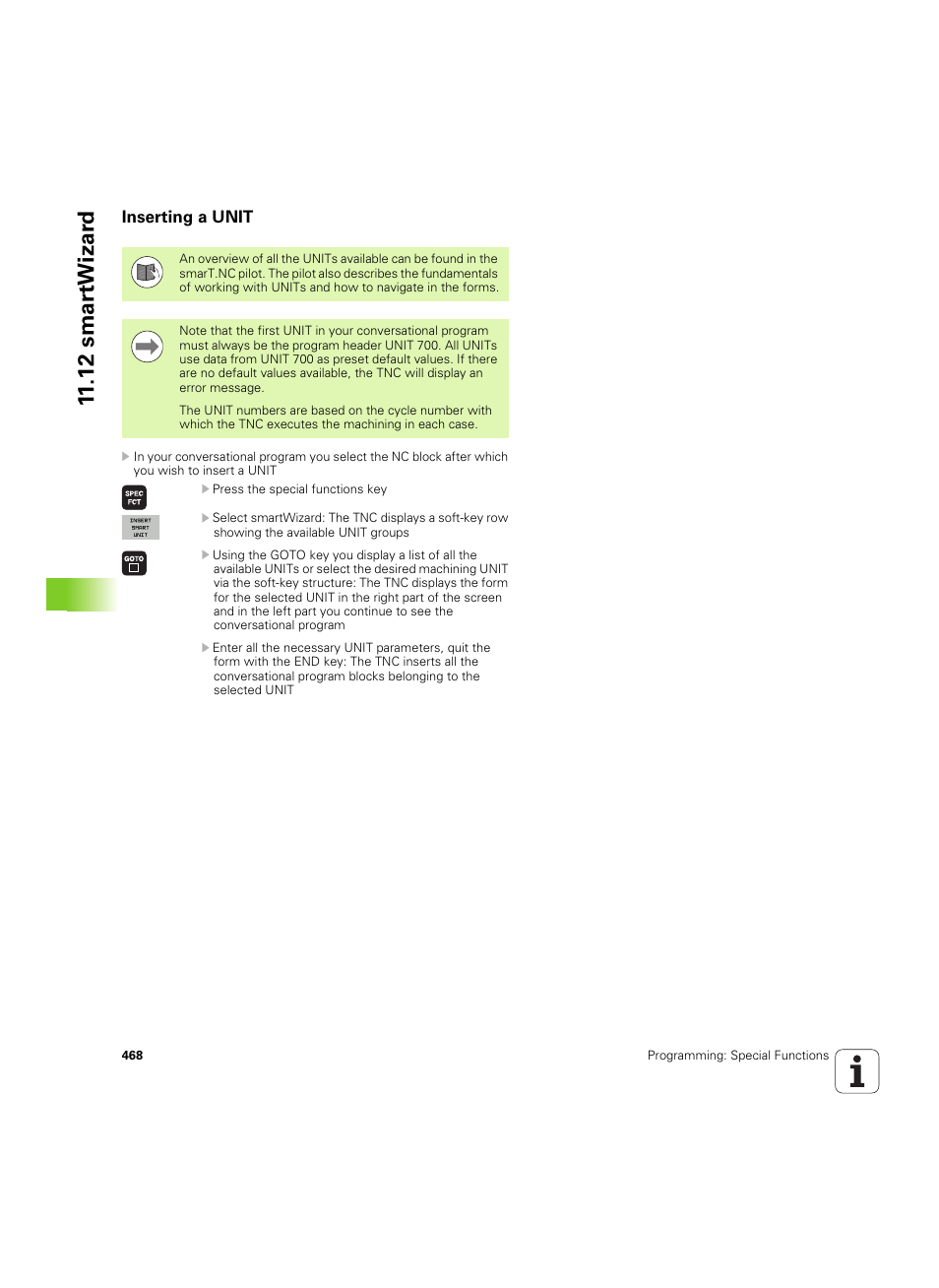 Inserting a unit, 12 smar twizar d | HEIDENHAIN iTNC 530 (60642x-04) User Manual | Page 468 / 747