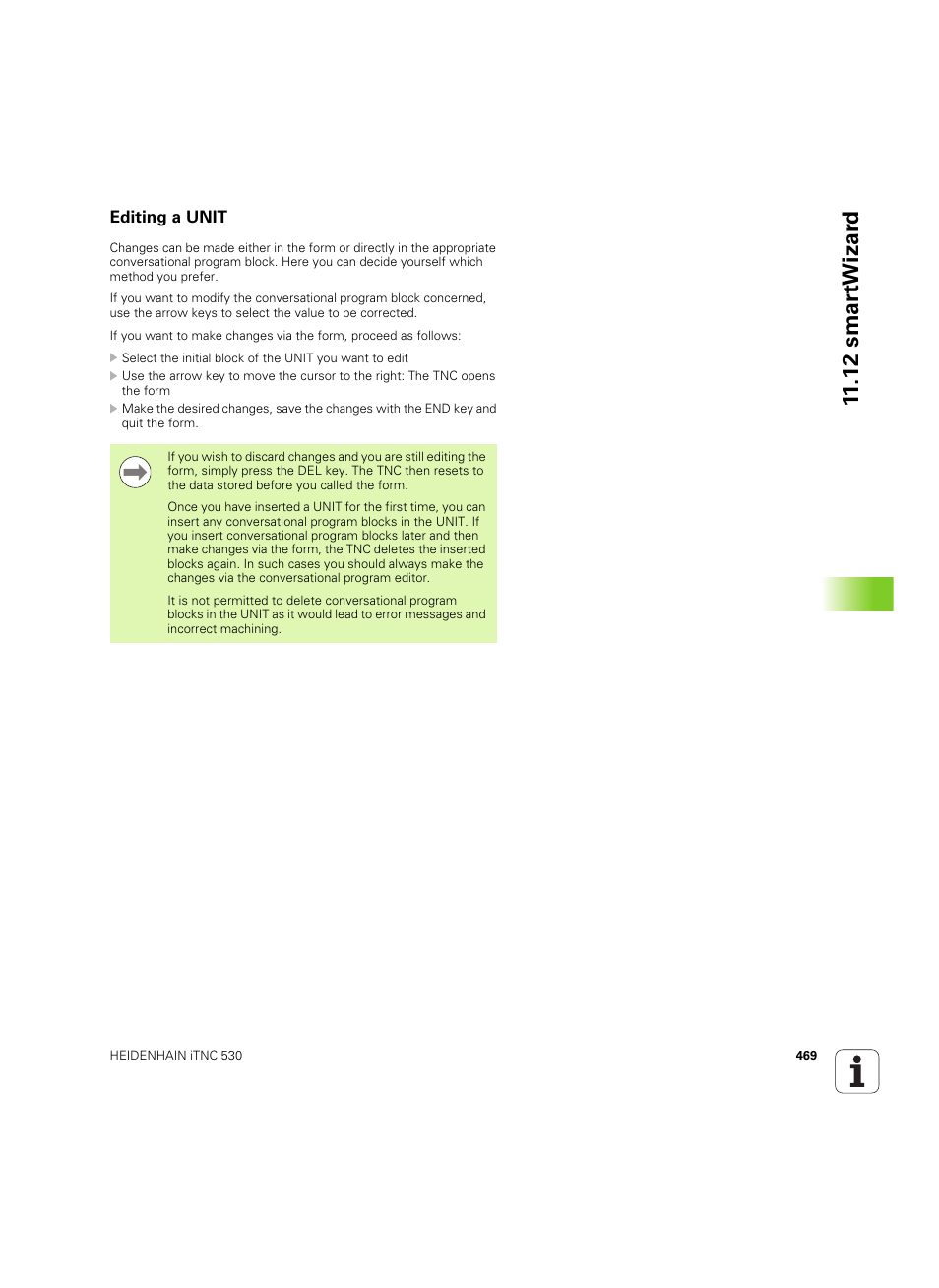 Editing a unit, 12 smar twizar d | HEIDENHAIN iTNC 530 (60642x-04) User Manual | Page 469 / 747