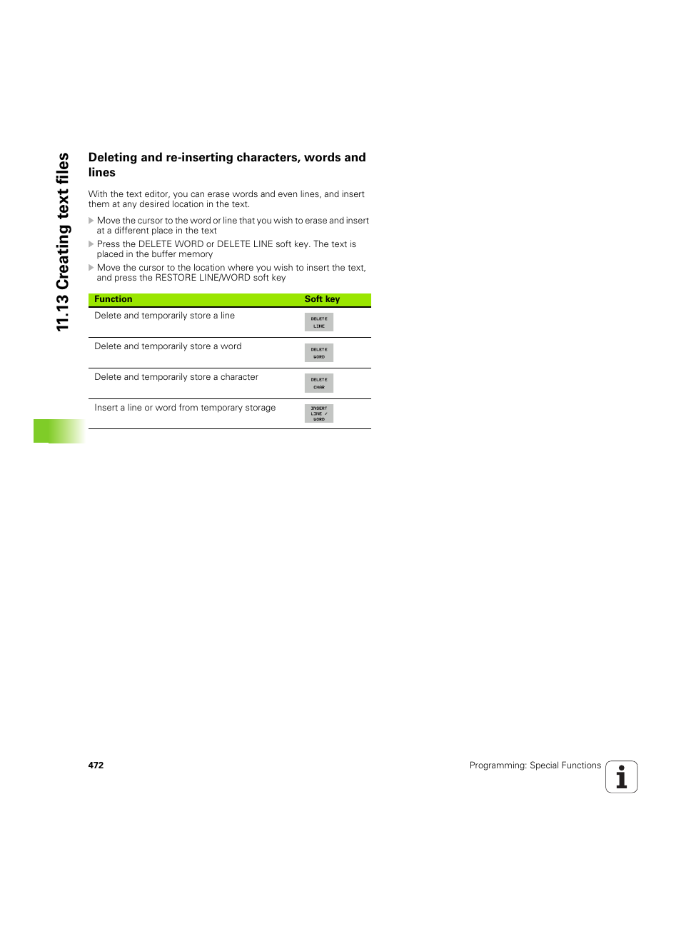 13 cr eating t e xt files | HEIDENHAIN iTNC 530 (60642x-04) User Manual | Page 472 / 747