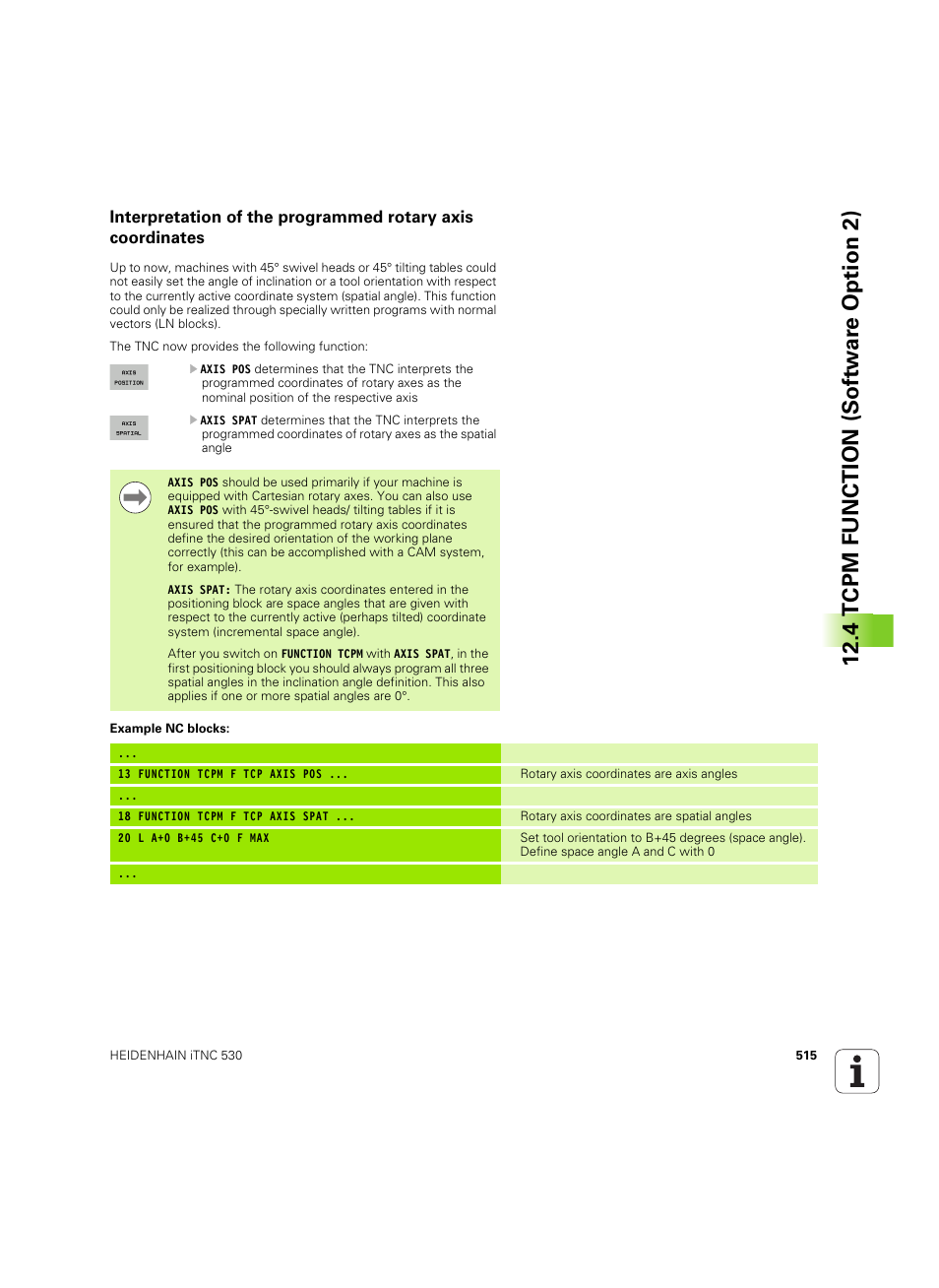 4 tcpm function (sof tw ar e option 2) | HEIDENHAIN iTNC 530 (60642x-04) User Manual | Page 515 / 747