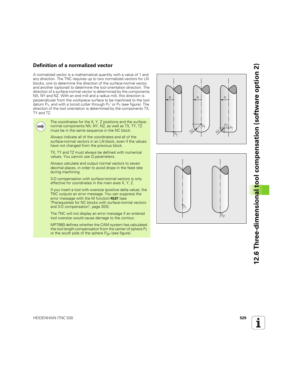 Definition of a normalized vector | HEIDENHAIN iTNC 530 (60642x-04) User Manual | Page 529 / 747