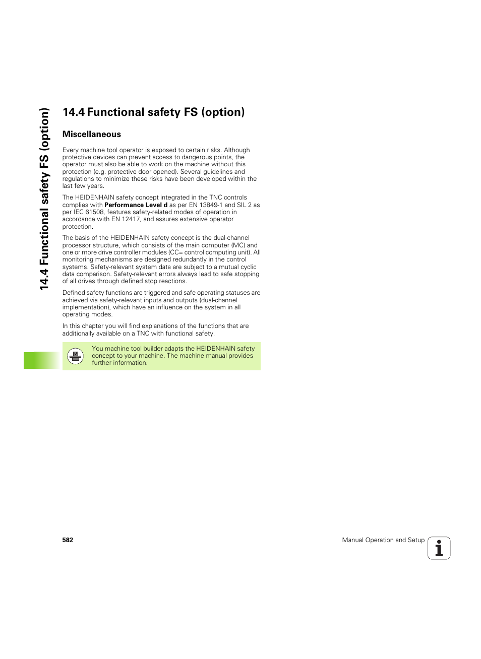 4 functional safety fs (option), Miscellaneous | HEIDENHAIN iTNC 530 (60642x-04) User Manual | Page 582 / 747