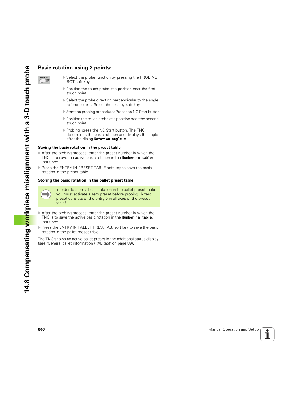 Basic rotation using 2 points | HEIDENHAIN iTNC 530 (60642x-04) User Manual | Page 606 / 747