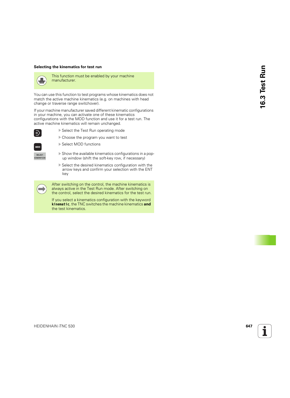 3 t est run | HEIDENHAIN iTNC 530 (60642x-04) User Manual | Page 647 / 747