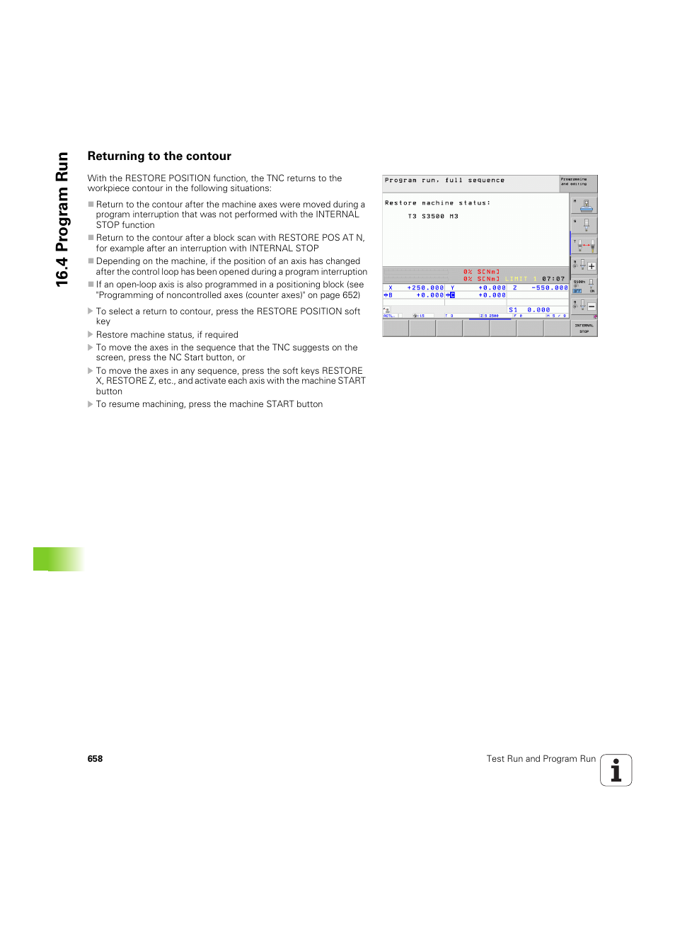 Returning to the contour, 4 pr ogr am run | HEIDENHAIN iTNC 530 (60642x-04) User Manual | Page 658 / 747