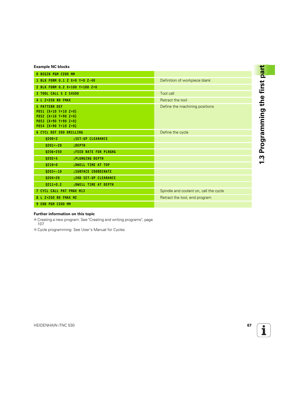 3 pr ogr amming the first par t | HEIDENHAIN iTNC 530 (60642x-04) User Manual | Page 67 / 747