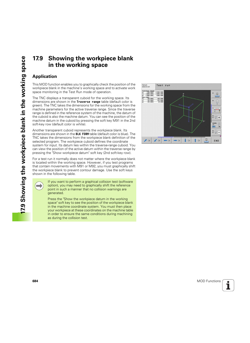 9 showing the workpiece blank in the working space, Application | HEIDENHAIN iTNC 530 (60642x-04) User Manual | Page 684 / 747