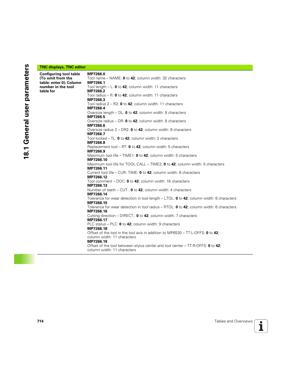 18 .1 gener a l user par a met e rs | HEIDENHAIN iTNC 530 (60642x-04) User Manual | Page 714 / 747