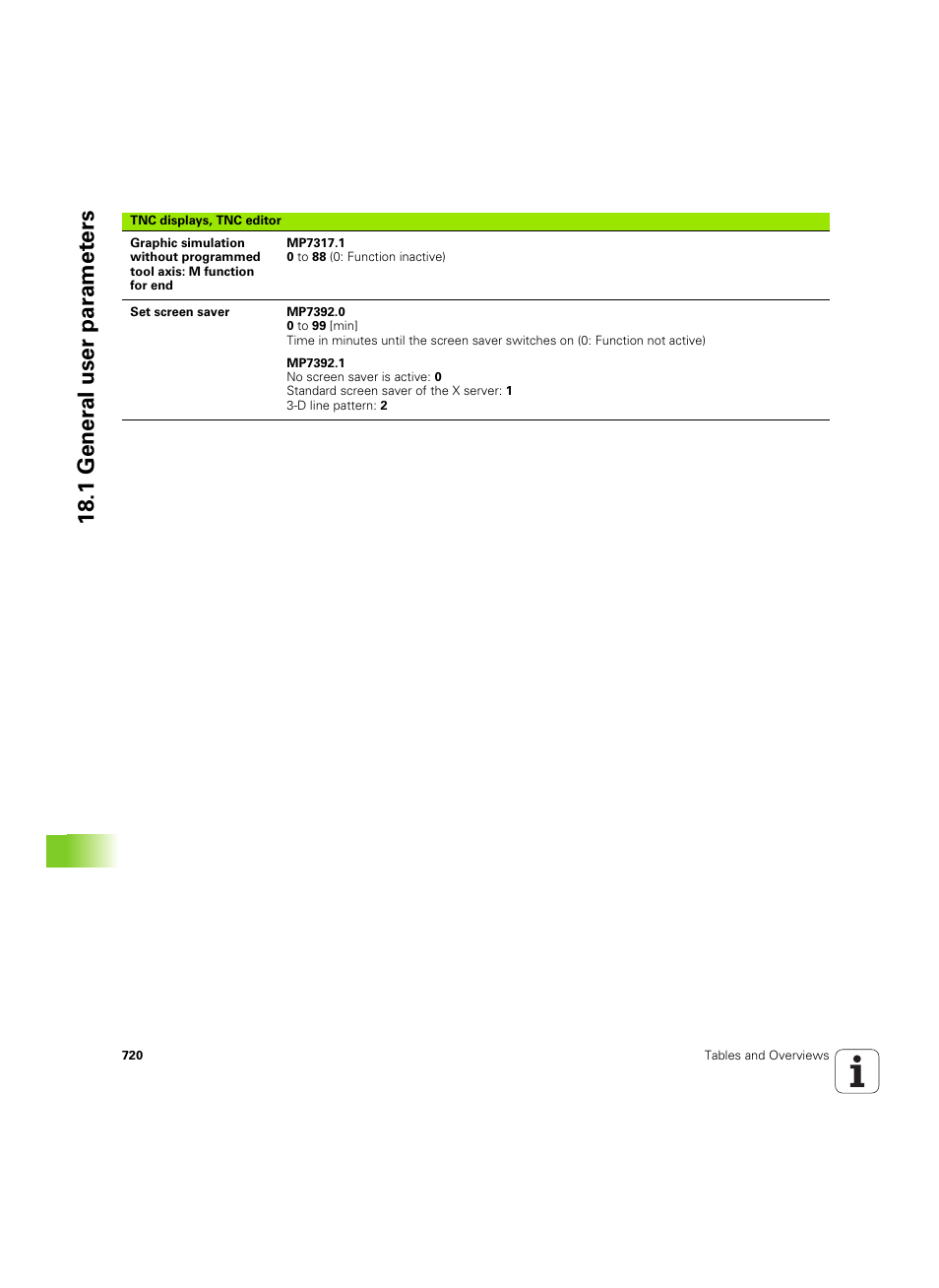 18 .1 gener a l user par a met e rs | HEIDENHAIN iTNC 530 (60642x-04) User Manual | Page 720 / 747