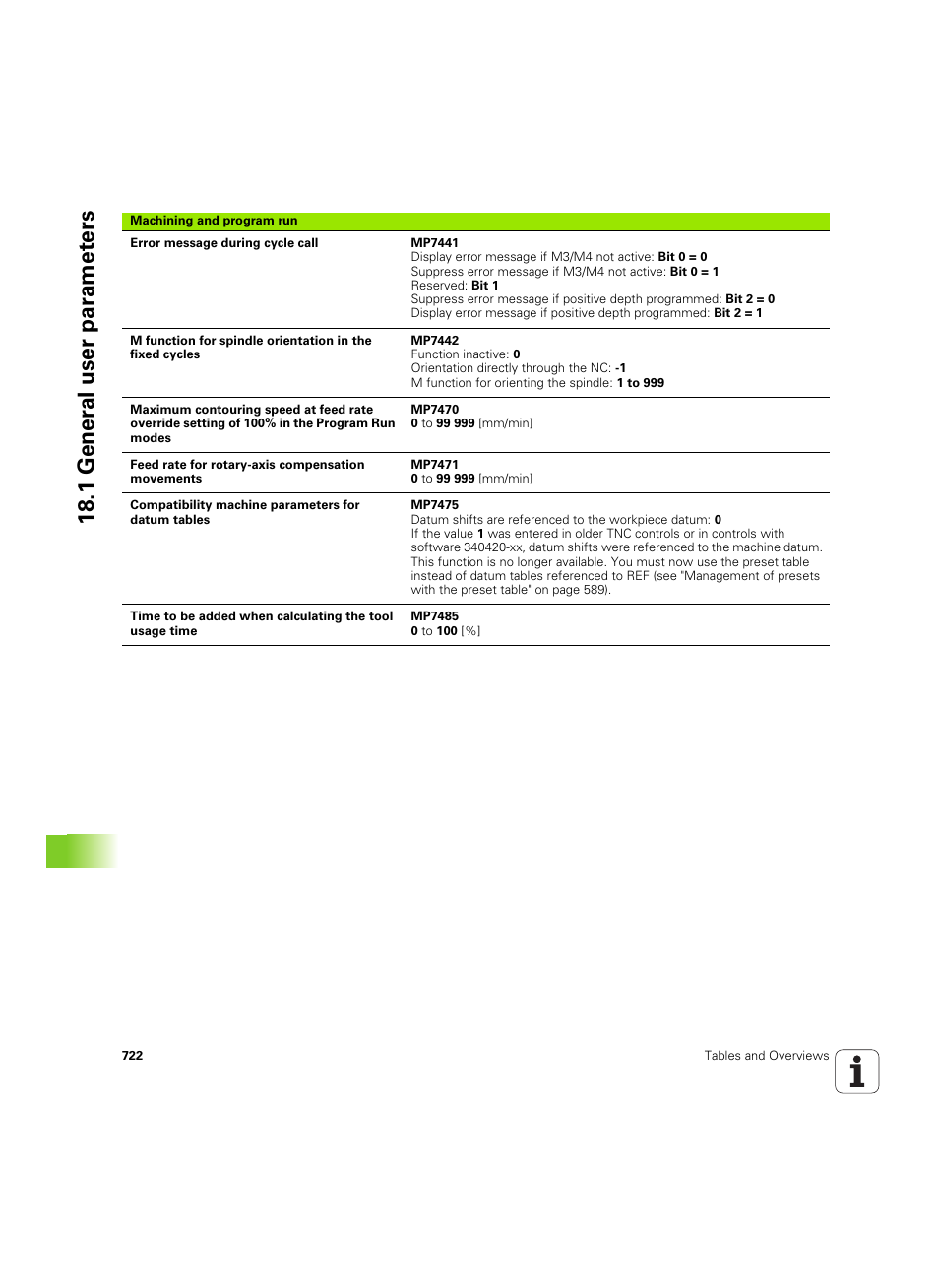 18 .1 gener a l user par a met e rs | HEIDENHAIN iTNC 530 (60642x-04) User Manual | Page 722 / 747