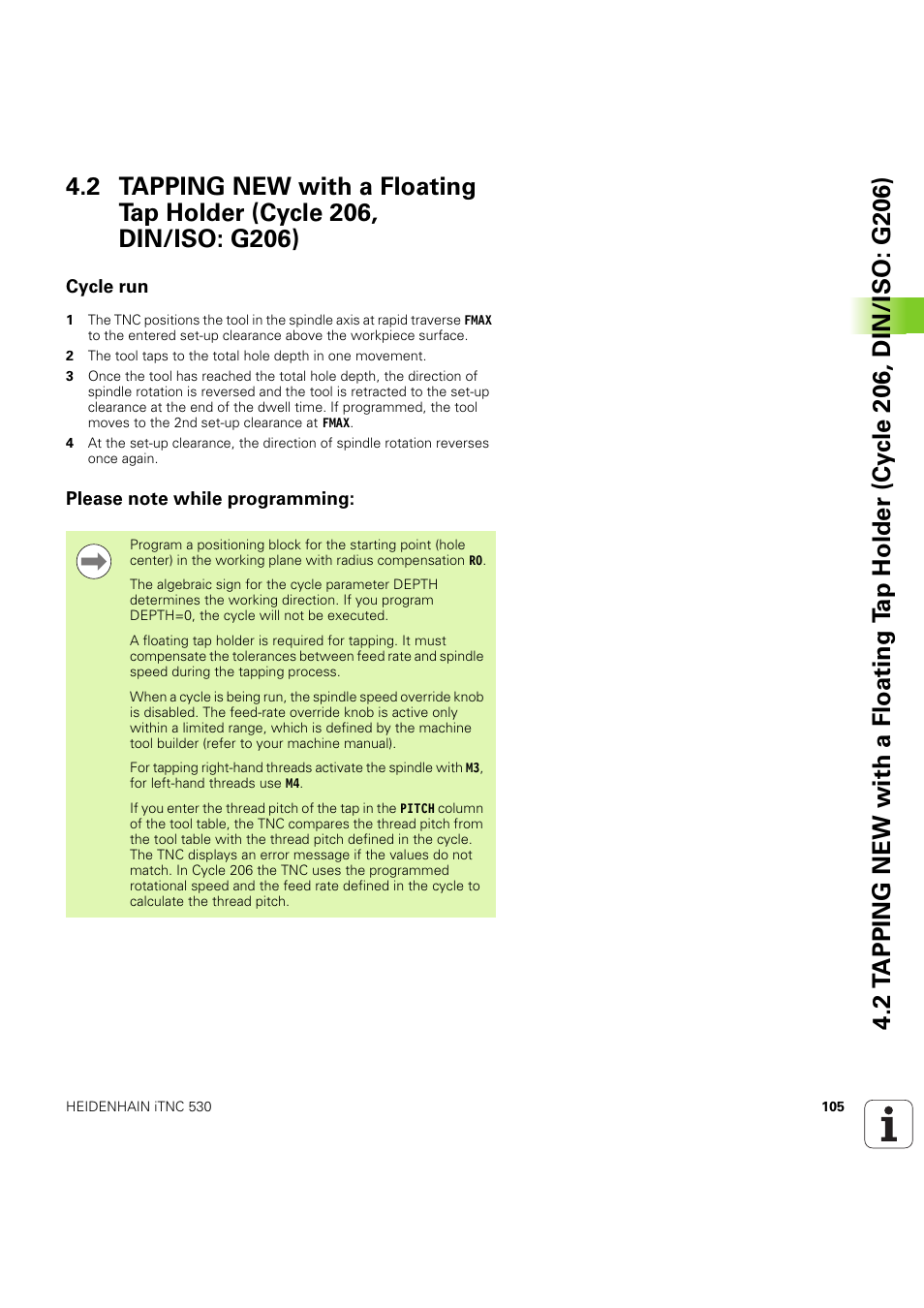 Cycle run, Please note while programming, Seite 105 | HEIDENHAIN iTNC 530 (60642x-04) Cycle programming User Manual | Page 105 / 529