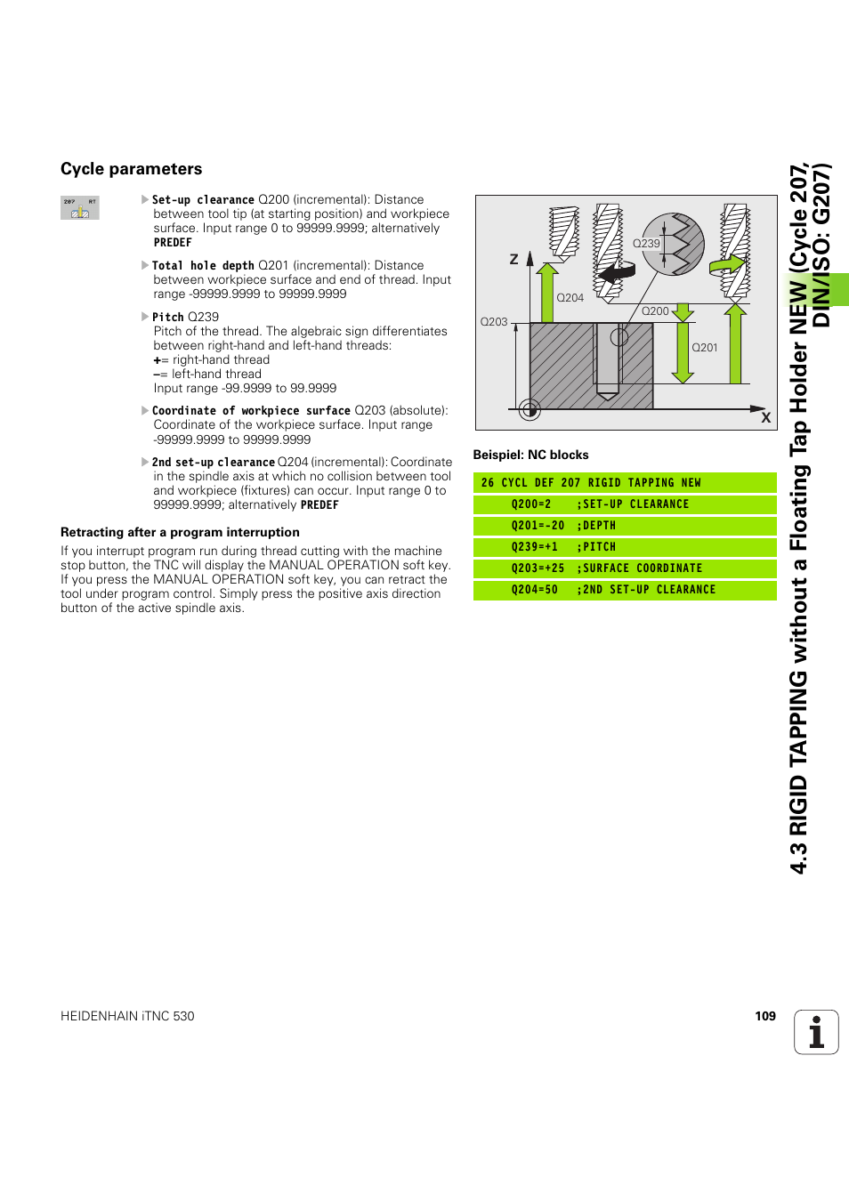 Cycle parameters | HEIDENHAIN iTNC 530 (60642x-04) Cycle programming User Manual | Page 109 / 529