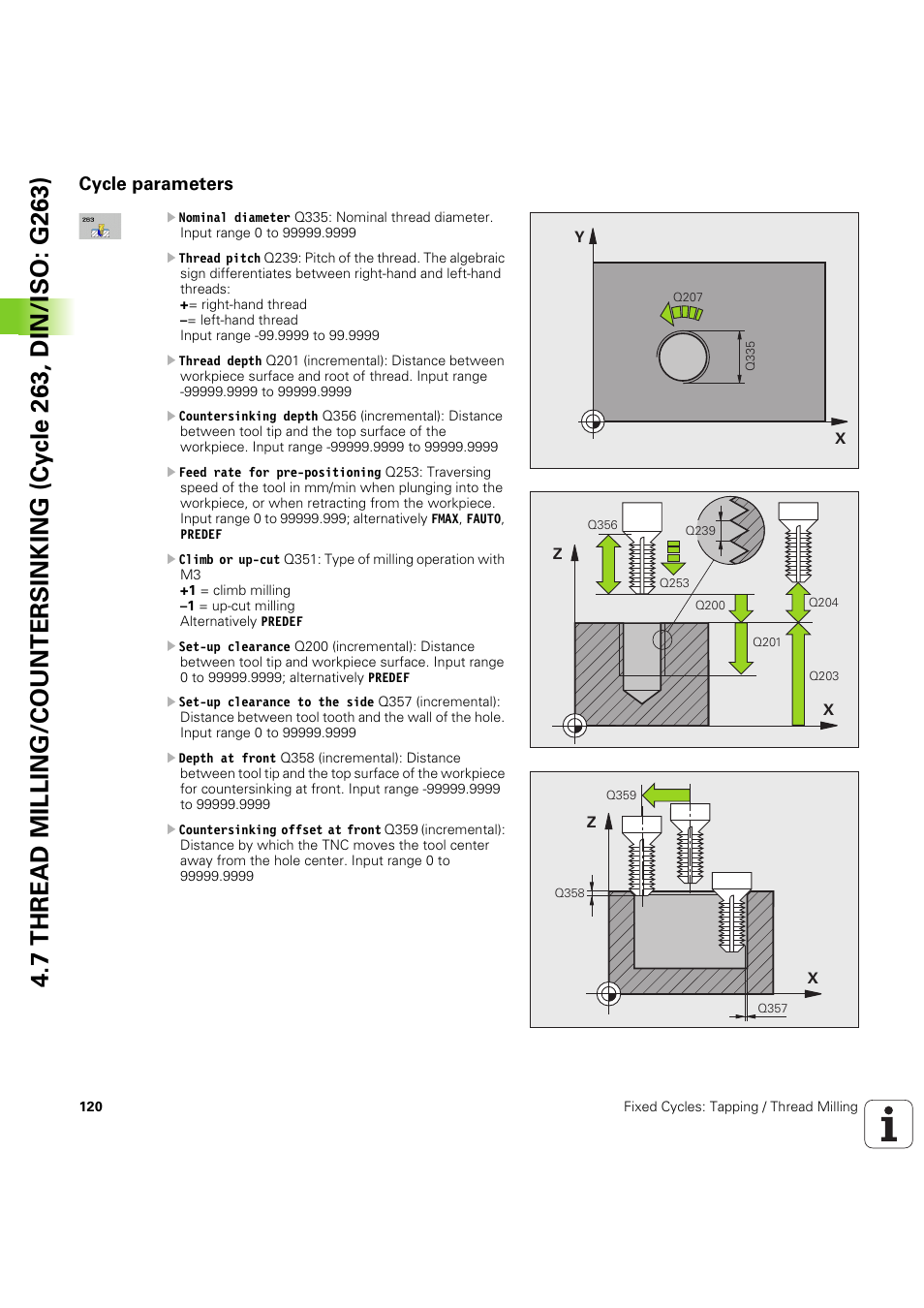 Cycle parameters | HEIDENHAIN iTNC 530 (60642x-04) Cycle programming User Manual | Page 120 / 529
