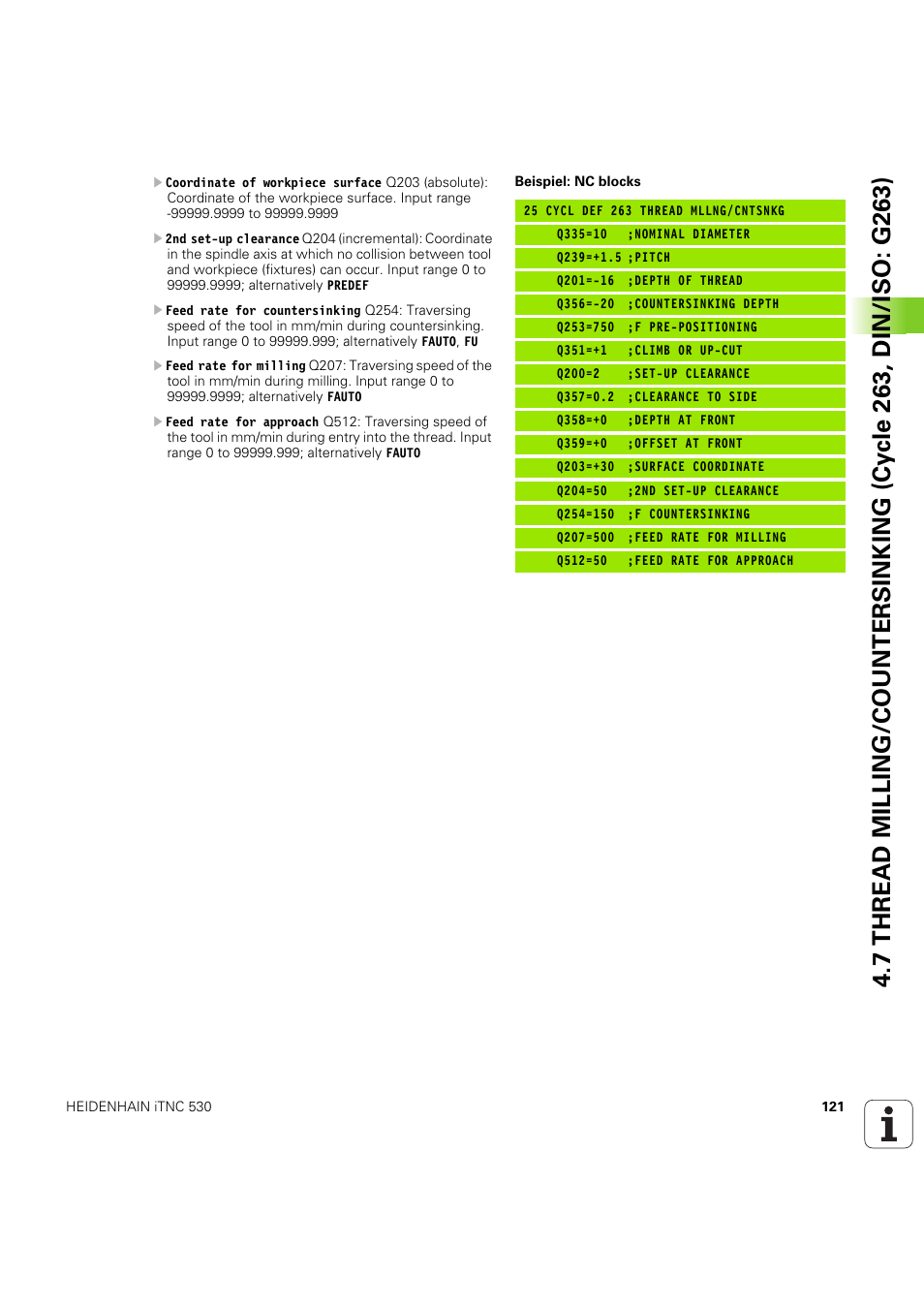HEIDENHAIN iTNC 530 (60642x-04) Cycle programming User Manual | Page 121 / 529