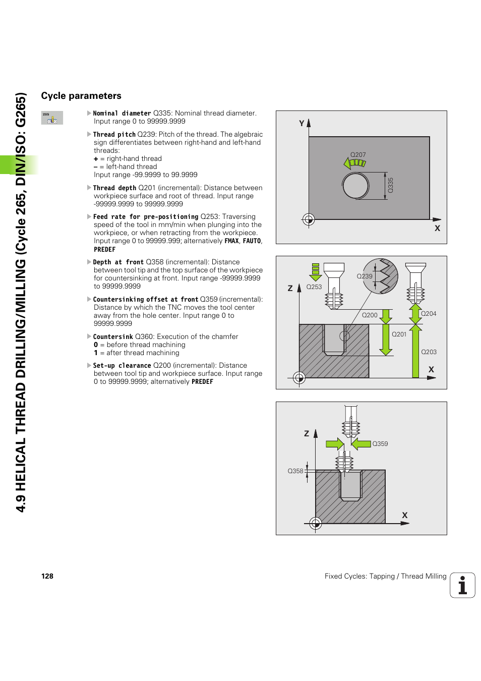 Cycle parameters | HEIDENHAIN iTNC 530 (60642x-04) Cycle programming User Manual | Page 128 / 529