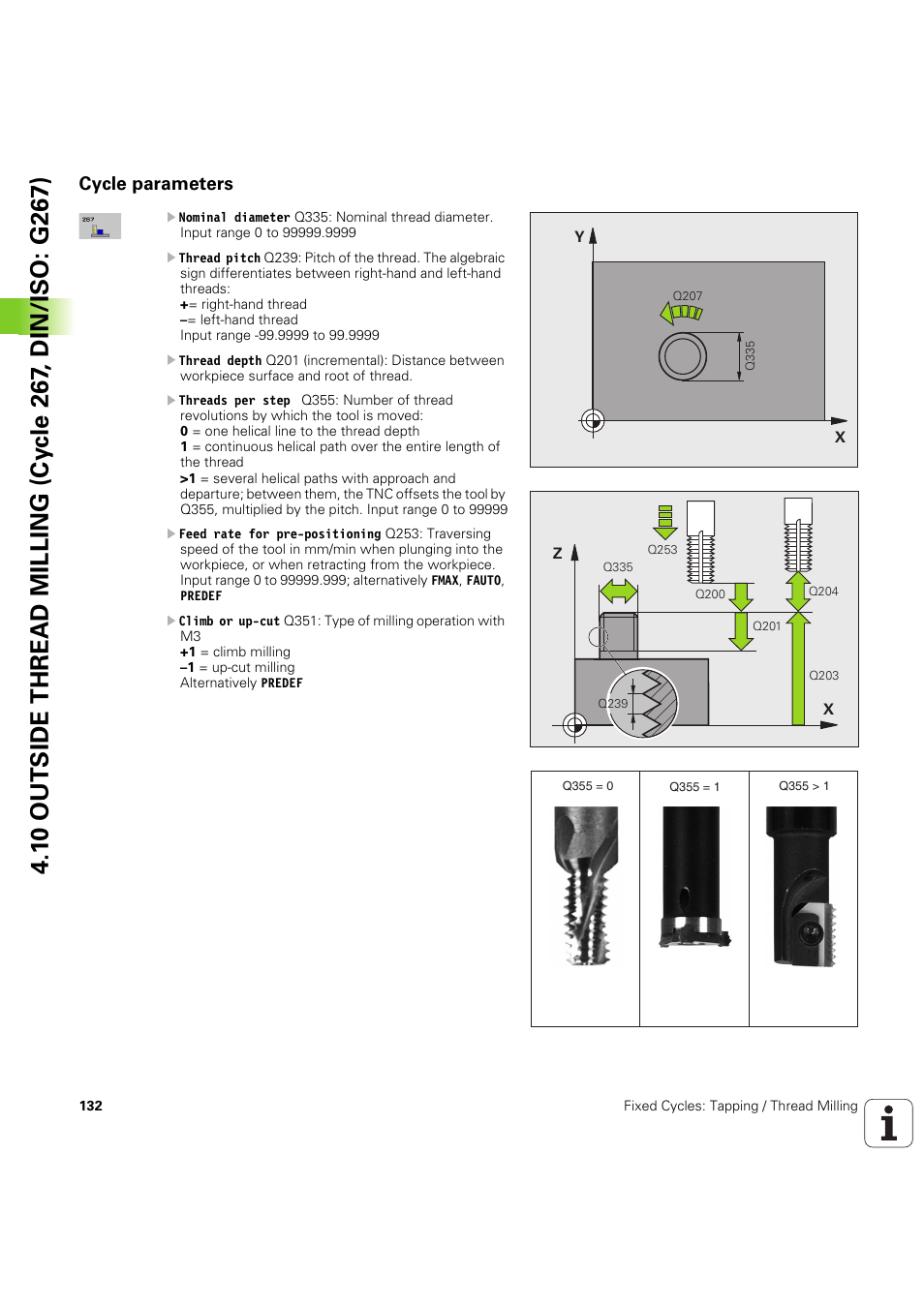 Cycle parameters | HEIDENHAIN iTNC 530 (60642x-04) Cycle programming User Manual | Page 132 / 529