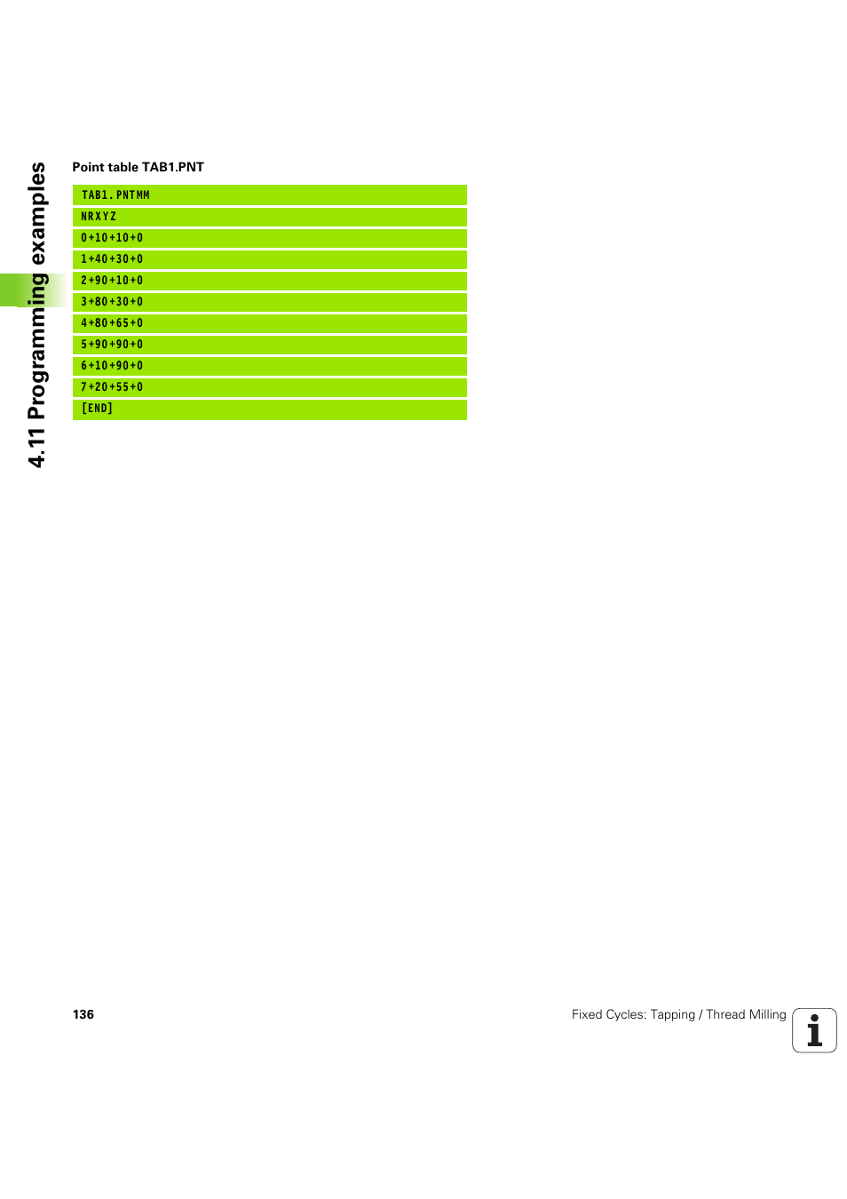 1 1 pr ogr amming examples | HEIDENHAIN iTNC 530 (60642x-04) Cycle programming User Manual | Page 136 / 529