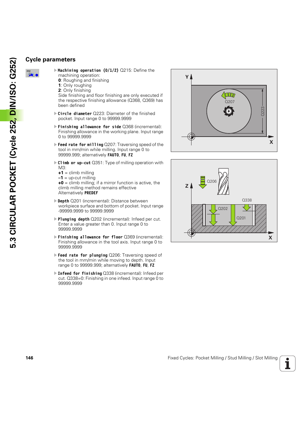 Cycle parameters | HEIDENHAIN iTNC 530 (60642x-04) Cycle programming User Manual | Page 146 / 529